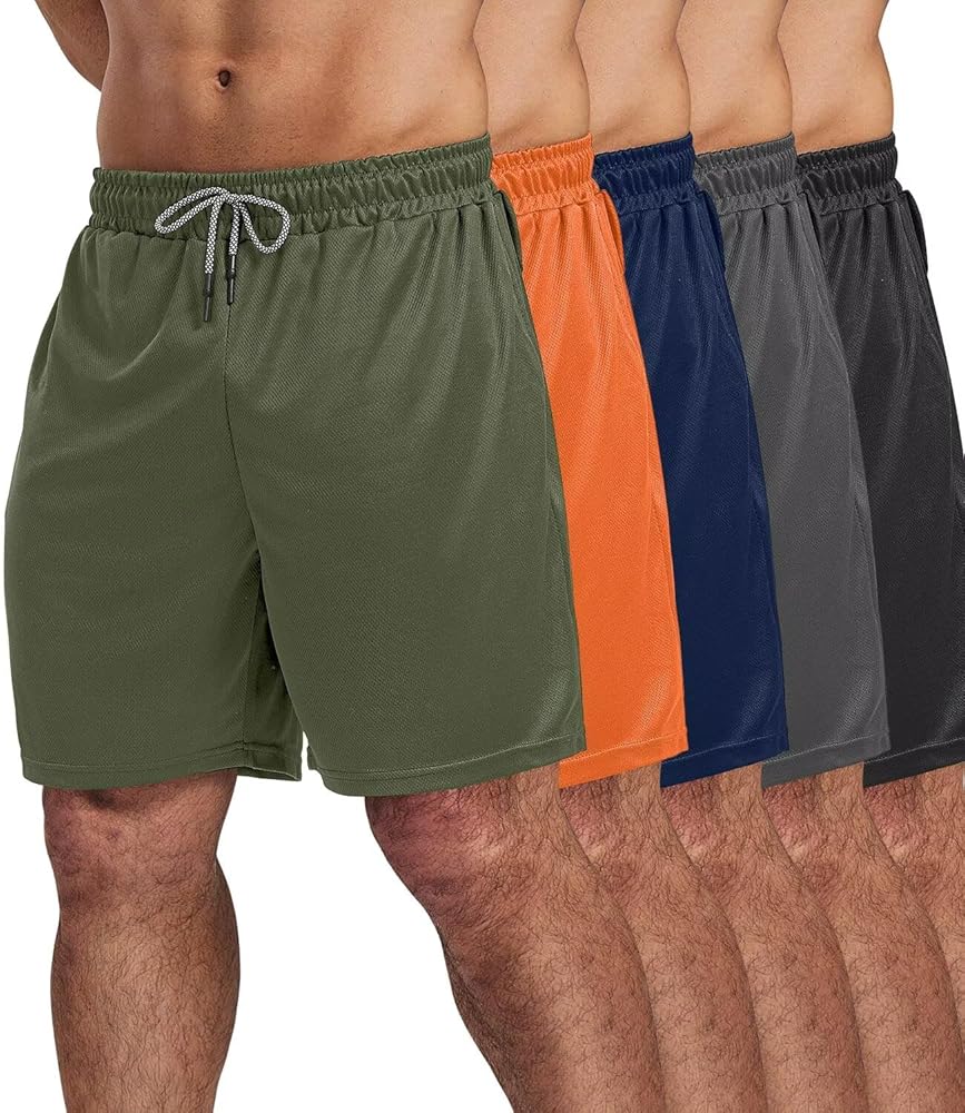 ウォーキング・ランニングウェア answer 4 3pocket shorts M size 5 Pack Gym Shorts for Men 7 inch, Mens Athletic Running